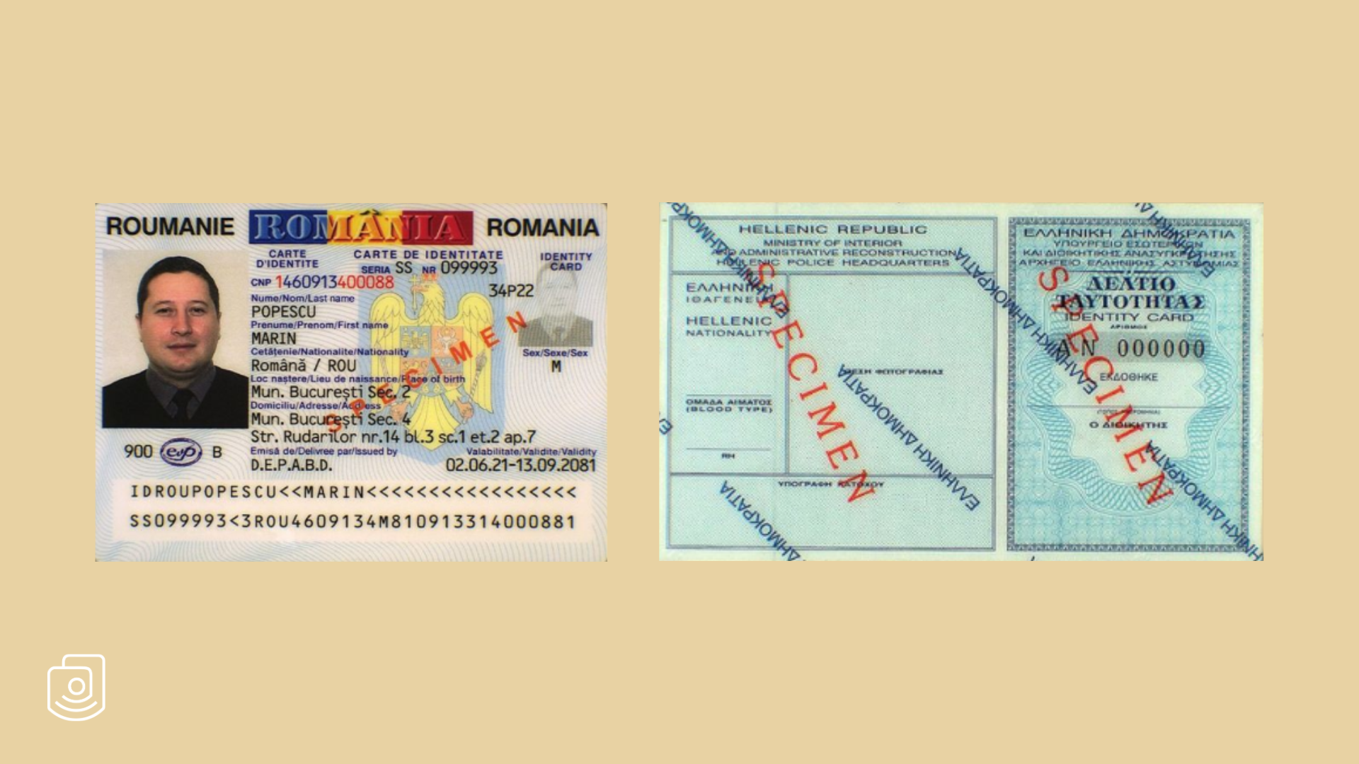 Specimen Romanian ID card