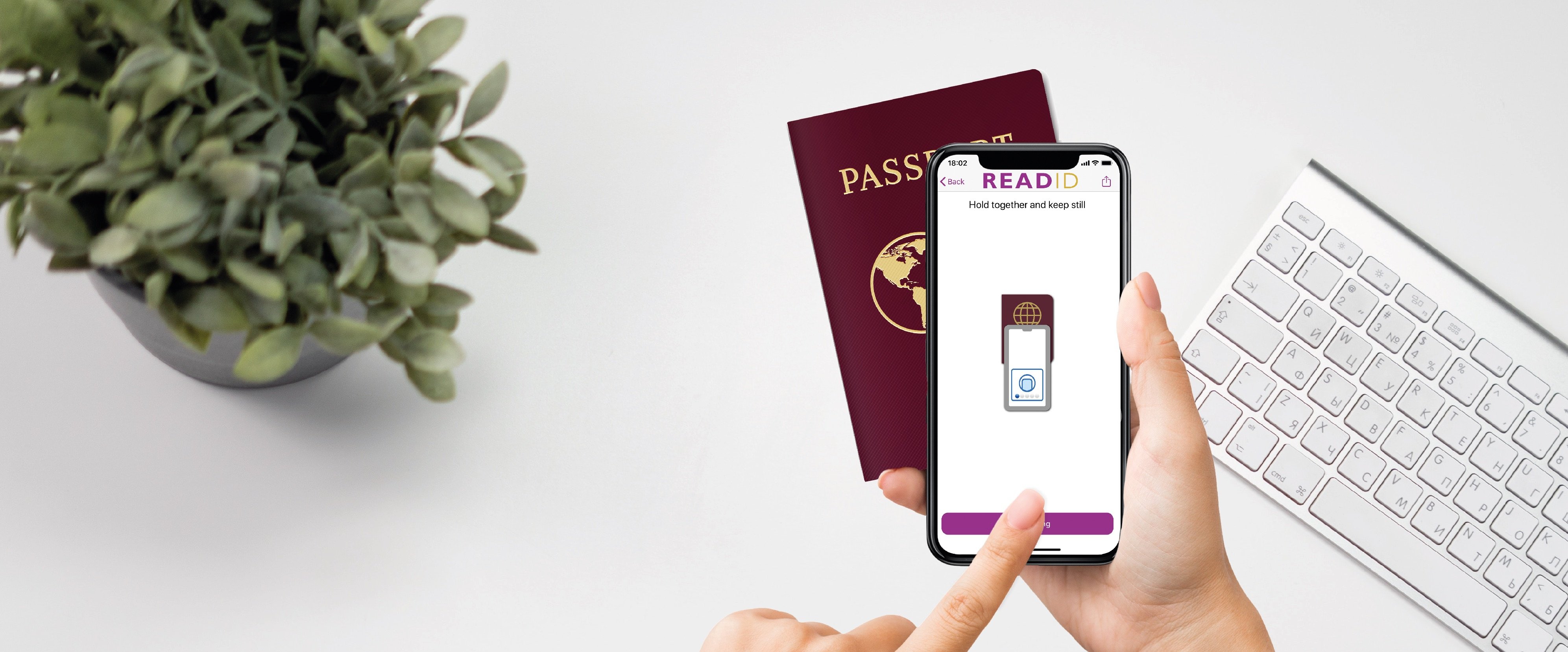 ReadID app on iPhone scanning passport banner